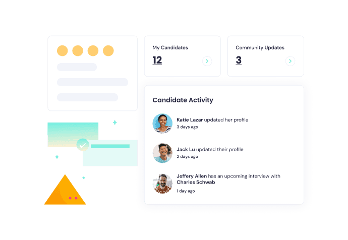 Candidate activity updates in-platform.