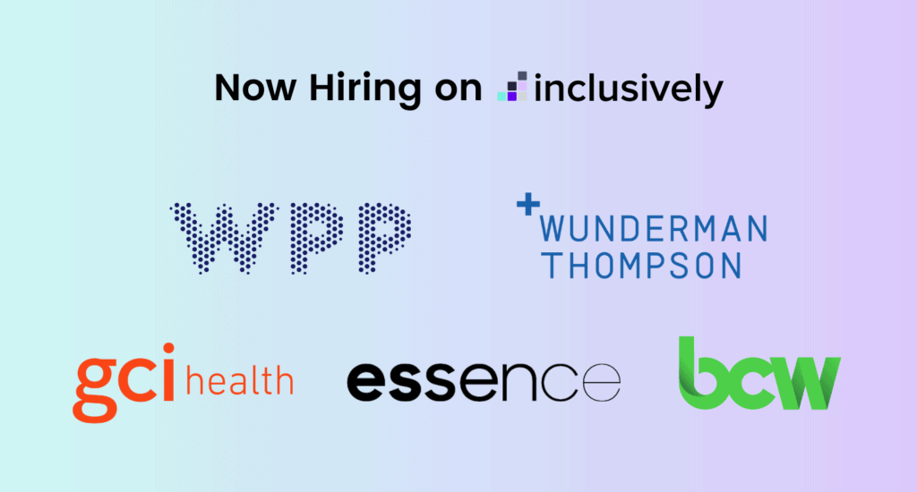 WPP, Wunderman Thompson, GCI Health, Essence, BCW, and Inclusively logos