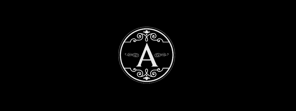 The letter A in a circle with white design surrounding