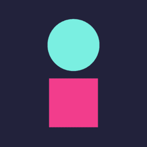 Inclusively logo on navy background with teal and magenta.